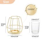 Nuptio Geometric Tealight Candle Holder Gold - Candle Holders for Pillar Candles Set of 2 Tea Light Candle Holders Set Metal Candle Stand Table Centerpiece for Wedding Party Cafe Bar Home Decor