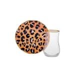 Karaca Leona 12-Piece Tea Set for 6 People - Elegant Porcelain Service for Stylish Tea Enjoyment, 6 Turkish Tea Cups and Saucers, 12 Piece, Tea Service, Glass, 150 ml/5 oz