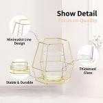 Nuptio Geometric Tealight Candle Holder Gold - Candle Holders for Pillar Candles Set of 2 Tea Light Candle Holders Set Metal Candle Stand Table Centerpiece for Wedding Party Cafe Bar Home Decor
