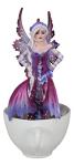 Ebros Time Out Amy Brown Angry Twilight Fairy with Purple Dragon in Mocha Tea Cup Figurine Fantasy Myths and Legends Holiday Fairies with Dragons Collector Edition Sculpture