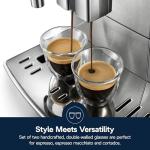 DeLonghi 3oz Espresso Double Wall Thermal Glasses, Set of 2
