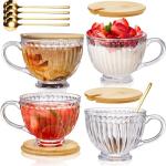 Cididu 4-Piece Ribbed Glass Mug Set