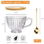 Cididu 4-Piece Ribbed Glass Mug Set
