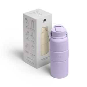 SWANZ Ceramic Coffee and Tea Tumbler Cup with Silicone Lid, Reusable To Go Travel Mug, Leak Proof Water Bottle, No Spill, Microwave Dishwasher Safe, Car Holder Friendly (13.5 Oz, Lilac)