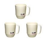 JapanBargain, 3-Pack Japanese Plastic Mug 12oz, Unbreakable BPA-Free Coffee Tea Water Cup, Microwave & Dishwasher Safe, Travel Camping Kids Juice Mug, Made in Japan, White
