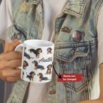 Hilarious Dachshund Coffee Mug, Custom Name Animal Accent Cup 11oz 15oz, Customized Playful Dog Full Wrap Mug, Personalized Cute Pet Ceramic Cup, Funny Puppy Themed Mug, Gift For Kid
