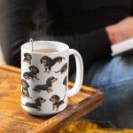 Hilarious Dachshund Coffee Mug, Custom Name Animal Accent Cup 11oz 15oz, Customized Playful Dog Full Wrap Mug, Personalized Cute Pet Ceramic Cup, Funny Puppy Themed Mug, Gift For Kid