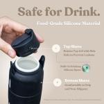 SWANZ Ceramic Coffee and Tea Tumbler Cup with Silicone Lid, Reusable To Go Travel Mug, Leak Proof Water Bottle, No Spill, Microwave Dishwasher Safe, Car Holder Friendly (13.5 Oz, Lilac)