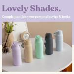 SWANZ Ceramic Coffee and Tea Tumbler Cup with Silicone Lid, Reusable To Go Travel Mug, Leak Proof Water Bottle, No Spill, Microwave Dishwasher Safe, Car Holder Friendly (13.5 Oz, Lilac)