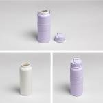 SWANZ Ceramic Coffee and Tea Tumbler Cup with Silicone Lid, Reusable To Go Travel Mug, Leak Proof Water Bottle, No Spill, Microwave Dishwasher Safe, Car Holder Friendly (13.5 Oz, Lilac)