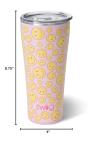 Swig Life 32oz Insulated Tumbler, Travel Coffee Tumbler with Lid, Cup Holder Friendly Travel Coffee Mug, Stainless Steel with Lid (Oh Happy Day)