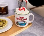 Friday the 13th Crystal Lake Ceramic Camper Mug | BPA-Free Travel Coffee Cup For Espresso, Caffeine, Cocoa, Beverage | Home & Kitchen Essentials | Horror Movie Gifts and Collectibles | Holds 20 Ounces
