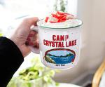 Friday the 13th Crystal Lake Ceramic Camper Mug | BPA-Free Travel Coffee Cup For Espresso, Caffeine, Cocoa, Beverage | Home & Kitchen Essentials | Horror Movie Gifts and Collectibles | Holds 20 Ounces