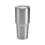Built 30oz Insulated Coffee Tumbler, Stainless Brushed - Reusable Stainless Steel Travel Mug with Slide Lid, Double Wall Thermal Cup for Hot or Cold Drinks - BPA-Free, Car Cup Holder Friendly