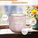 Christian Art Gifts Large Dishwasher/Microwave Safe Ceramic Coffee & Tea Mug for Daughters: World's Best Daughter Encouraging Bible Verse, Non-toxic Lead-Free Cup for Women, Pink/White Floral, 14 oz.