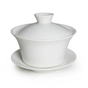 Liang baobao Traditional Gaiwan Tea Set with Lid and Saucer Classic Chinese Tea Cup Porcelain Teacups 200ml White