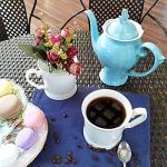 PULCHRITUDIE Fine Porcelain 16 Ounce White Mug Set for Coffee Tea Water Milk, Set of Four