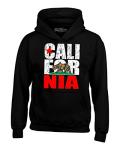 shop4ever California State Flag Bear Hoodie Sweatshirts Medium Black
