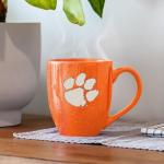 Rico Industries NCAA Clemson Tigers Primary 16 oz Team Color Laser Engraved Ceramic Coffee Mug