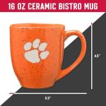 Rico Industries NCAA Clemson Tigers Primary 16 oz Team Color Laser Engraved Ceramic Coffee Mug