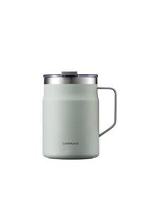 LocknLock Metro Mug Premium 18/8 Stainless Steel Double Wall Insulated with Handle Perfect for table with Lid, Mint, 16 oz