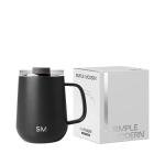 Simple Modern Travel Coffee Mug with Lid and Handle | Reusable Insulated Stainless Steel Coffee Tumbler Tea Cup | Gifts for Women Men Him Her | Voyager Collection | 12oz | Midnight Black