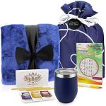 Get Well Soon Gifts for Women or Men - Gift Set Includes Luxury Blanket, Temperature Retention Cup, TLC Tea Kit & Inspirational Word Search Book - After Surgery, Thinking of You Care Package