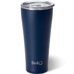 Swig Life 32oz Insulated Tumbler, Travel Coffee Tumbler with Lid, Cup Holder Friendly Travel Coffee Mug, Stainless Steel Thermos with Lid (Navy)
