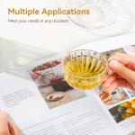 GURUDAR Glass Tea Cups and Saucers Set of 2, Clear Coffee Mugs with Stainless Steel Spoon, Dishwasher & Microwave Safe Teacups for Espresso Cappuccino Latte Tea Juice, 6OZ/180ML