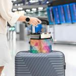 ElliTarr Luggage Cup Holder for Suitcases Free Hands Travel Cup Holder Portable Suitcase Cup Drink Holder Luggage Cup Caddy Bag Carrier Colorful Geometric