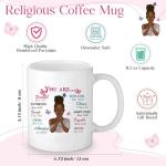Reginary 3 Pcs Christian Gifts for African American Women Bible Verse Makeup Bag Christian Pencil Pouch 11 oz Religious Coffee Mug Inspirational Keychain Faith Based You Are Loved Gifts