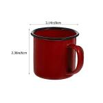 UPKOCH Retro Enamel Drinking Cups, Red Enamel Mugs for Hotpot Restaurants, Guesthouses, and Home Use, 2Pcs, 3.14 X 2.36 X 2.36 Inch, Heat-Resistant for Coffee, Tea, and Water