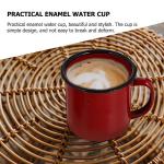 UPKOCH Retro Enamel Drinking Cups, Red Enamel Mugs for Hotpot Restaurants, Guesthouses, and Home Use, 2Pcs, 3.14 X 2.36 X 2.36 Inch, Heat-Resistant for Coffee, Tea, and Water