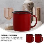 UPKOCH Retro Enamel Drinking Cups, Red Enamel Mugs for Hotpot Restaurants, Guesthouses, and Home Use, 2Pcs, 3.14 X 2.36 X 2.36 Inch, Heat-Resistant for Coffee, Tea, and Water