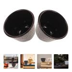 Angoily 2pcs Japanese Tea Cup Black Cups Japanese Cast Iron Tea Set Chinese Retro Kung Fu Teacup Handcraft Mugs Set for Households, Offices