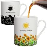 Lovift Coffee Mug Birthday Gift for Women, Novelty Ceramic Tea Cup Christmas Gifts, Unique Funny Heat Color Changing Mug for Him, Her, Best Friend, Mom, Sister, Teacher. 12 oz. (Sunflower)