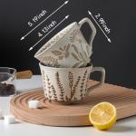 JIGVOE Ceramic Large Latte Mug, 12OZ Novelty Coffee Mugs with Gold Spoon, Tea Cup with Butterfly Pattern, Wedding Birthday Housewarming Gift, Dishwasher Microwave Safe (Butterfly, 1 Pack)