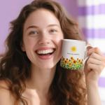 Lovift Coffee Mug Birthday Gift for Women, Novelty Ceramic Tea Cup Christmas Gifts, Unique Funny Heat Color Changing Mug for Him, Her, Best Friend, Mom, Sister, Teacher. 12 oz. (Sunflower)