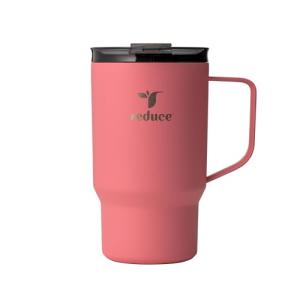 REDUCE Hot1 18 oz Hot1 Stainless Steel Insulated Mug with Temperature Adjusting Lid - Dual-Wall Vacuum, Cupholder Friendly - Keeps Drinks Hot for 6 Hours - Ideal for Coffee, Tea & Other - Baked Clay