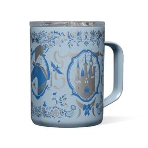 Corkcicle Classic Coffee Mug - Triple Insulated Stainless Steel for Travel - Shatter-Proof Lid - Keeps Drink Hot Over 3 Hours - Holiday Mug Gift - 16 oz - Princess Cinderella