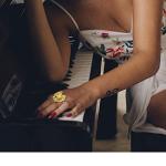 RechicGu Polish Golden Vintage Fairytale 3D Tea Cup Saucer Ring Party Fairy Tale Hatter Wonderland Cosplay Fancy Dress