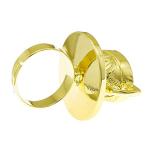 RechicGu Polish Golden Vintage Fairytale 3D Tea Cup Saucer Ring Party Fairy Tale Hatter Wonderland Cosplay Fancy Dress