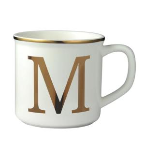 Miicol Ceramic Coffee Mug 16 oz, Monogram Coffee Cup, Golden Initial Tea Mug, Personalized Tea Cup, Unique Gift, Large Mug for Home, Office, Letter M