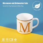 Miicol Ceramic Coffee Mug 16 oz, Monogram Coffee Cup, Golden Initial Tea Mug, Personalized Tea Cup, Unique Gift, Large Mug for Home, Office, Letter M