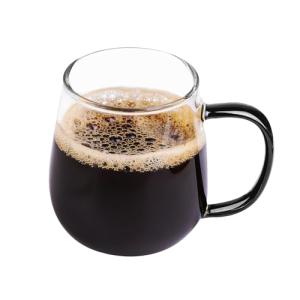 Clear Borosilicate Glass Coffee Mug with Black Handle, 450ml/16oz, Ideal for Coffee, Tea, Beer, and Beverages – Durable, Gift-Ready Glass Mug