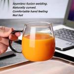 Clear Borosilicate Glass Coffee Mug with Black Handle, 450ml/16oz, Ideal for Coffee, Tea, Beer, and Beverages – Durable, Gift-Ready Glass Mug