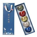 ZPGXLRZ 5Pcs Ceramic Tea Cup Set Chinese Tea Cups with Designed Gift Box - 5 Stylish Colors