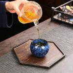 ZPGXLRZ 5Pcs Ceramic Tea Cup Set Chinese Tea Cups with Designed Gift Box - 5 Stylish Colors