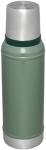 Stanley Classic Legendary Vacuum Bottle 1.0 qt | Wide Mouth with Leakproof Cup Lid | Keep Drinks Hot or Cold | Packable for Travel | Insulated Stainless Steel Thermos | BPA-Free | Hammertone Green