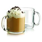 Pack of 2 Clear Glass Coffee Mugs – 13 oz Heavy-Duty Thick-Walled Cups for Hot Beverages – Durable, Elegant, Heat-Resistant Glassware for Coffee, Tea, Lattes, and More